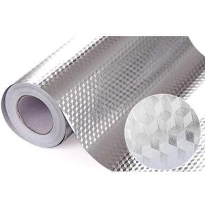 Keuken Behang Kachel Aluminiumfolie Olie-Proof Anti-Fouling Hoge Temperatuur Zelfklevende Croppable Behang Muur sticker