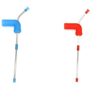 2x Bier Snorkel, Dubbele Bier Snorkel, Bier Dispenser Blue & Red