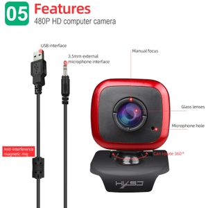 360 Draaibare Webcam 480P Hd Pc Camera Met Externe 3.5Mm Jack Microfoon Voor Skype Voor Android Tv pc Camera Usb Webcam