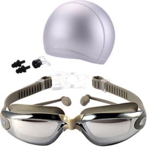 Mannen Vrouwen Zwembril Pak HD Waterdichte zwembril + badmuts + Neus Clip + Oordopjes