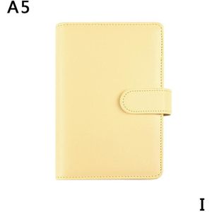 1 Pcs Losbladige Notebook Shell A5 A6 Kleur Handbook Leer Macaron Voor Notebook Pu Diary Case Cover Case cover Hand I5Z6