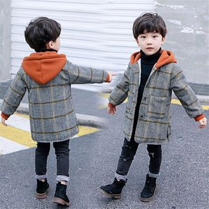 Tiener Jongens Wollen Jassen Winter Jongens Kleding Plaid Jassen Kinderen Kleding Bovenkleding 8 10 11T Kinderen Jassen Jongens Herfst lange Jas