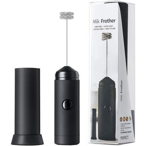 Huishoudelijke Handheld Elektrische Dubbele Bubble Hoofd Stirrer Zwarte Cilinder Melkopschuimer Mini Blender Draagbare Drink Mixer