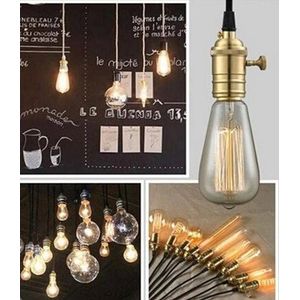 60W Hanglamp Met Zwarte Draad Ketting En Metall Houden Edison