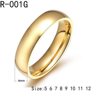 10pcs/lots Wedding Rings Gold-color Stainless Steel 4.0/6.0/8.0mm Width Provide Mix Size