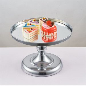 1Pc Britse Metalen Spiegel Taart Snack Lade Kristal Cake Display Hoge Stand Snack Plaat Snoep Afternoon Tea Bruiloft Decoratie