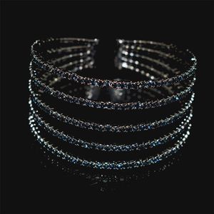 Klassieke Elegante Manchet Open Bangles Vrouwen Strass Armband Goud Rode Kristal Armband Bruids Armband Bruiloft Sieraden