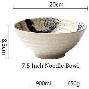 Japanse Stijl Keramische 7.5 Inch Kom Ramen Noodle Soep Retro Servies Diner Kom Keramische Servies Keramische Mengkom