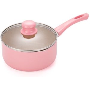 16 CM/18 CM Roze Soeppan Steelpan Draagbare Soeppan Melk Verwarming Anti-aanbak Koken Pan Kitchen Cookware Voor Gas & Inductiekookplaat