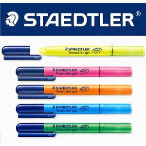 5 Stuks Staedtler Markeerstiften Textsufer Gel Pen 264 Niet-giftig Effen Vullingen Marker Pen Blauw/Geel/Roze/Oranje/Groene Kleur