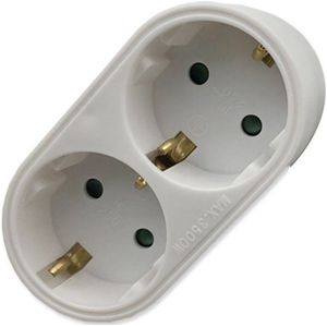 Eco-Line stekkerdoos met schakelaar 3-voudig zilver grijs 1,5 m H05VV-F 3G1,5