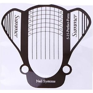 100 Pcs Professionele Nail Formulieren Diy Nail Art Franse Acryl Uv Gel Extension Builder Vorm Gids Stencil Uv Gel Extension tips