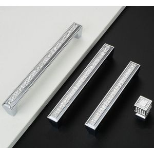 Kristal Glas Diamant Meubels Handgrepen Chrome Garderobe Lade Knoppen Keuken Kasten Kast Dresser Schuifdeur Pull Handvat