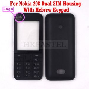 Enkele Kaart 208 Cover Voor Nokia 208 Mobiele Telefoon Dual Sim-kaart Behuizing Case + Engilish/Russisch/hebreeuws Toetsenbord