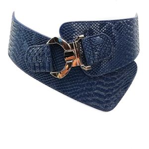 Mode Punk Elastische Taille Riem Breedte Vrouwen Krokodil Patroon Buikband Lederen Brede Band Gesp Cumberbanden