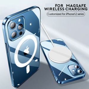 Originele Clear Telefoon Case Voor Iphone 12 Pro Max 12 Mini Case Ondersteuning Voor Magsafe Draadloze Opladen Luxe Transparant Back cover