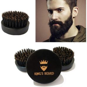 1Pcs Hoogwaardige Borstel Mannen Scheerkwast Varkenshaar Natuurlijke Hout Zwarte Ronde Baard Borstel