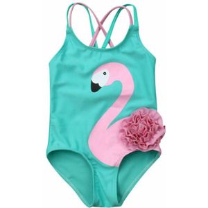 Baby Meisjes Zomer Badmode Kinderen Kleding Gestreepte Flamingo Peuter Een Stuk Badmode Kinderen Meisjes Kleding Prinses Kostuum