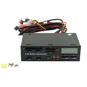 USB 3.0 All-in-1 5.25 Muiti-function Media Dashboard Front Panel Card Reader 62KA