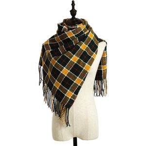 Dianruo Comfortabele Dikke Zachte Plaid Dame Sjaal Warm Paar Temperament Lange Verse Eenvoudige Sjaal Gebreide Sjaal N329