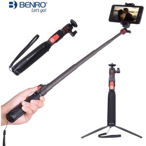 BENRO SC1 draadloze Bluetooth carbon fiber flexibele selfie stok tafel statief voor iphone X Action camera Gopro Sumsang pk smooth4