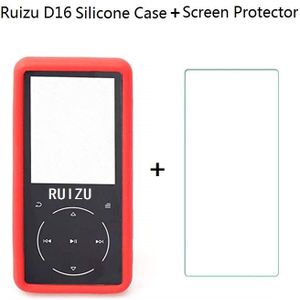 360 Volledige Bescherming Case Gehard Glas Screen Protector Siliconen Case Voor Ruizu D16 MP3 Speler Ultra Dunne Film Scherm Te Beschermen