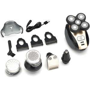 5 In 1 Elektrische Scheerapparaat 5 Heads 4D Mannen Scheermes Multifunctionele Baard Scheermes Elektrische Trimmer 5 In 1 Baard scheren Machines