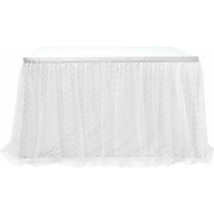 Tule TUTU Tafel Rok Servies Wedding Party Baby Shower Verjaardag Decor Vintage Bloemen Kant Tafelkleed