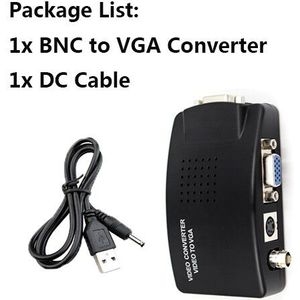 Bnc Naar Vga Video Converter S-Video Input Naar Pc Vga Out Adapter Digitale Switcher Box Voor Pc Tv camera Dvd Dvr Met Dc Kabel