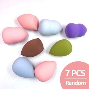 7 Pcs/Fles Beauty Blender Cosmetische Puff Set Make-Up Foundation Spons Vrouwen Poederdons Make-Up Tools