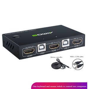 Voor 2 Pc Sharing Toetsenbord Muis Printer Plug En Paly Uit 4K Usb Hdmi Kvm Switch Box Video display Usb Switch Splitter