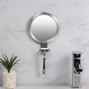 Badkamer Spiegel Op Zuignappen Muur Ronde Spiegel Scheren Rvs Home Improvement Badkamer Make-Up Spiegels Wasruimte Decor