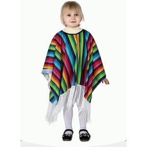 Kids Mexico Mantel Streep Mexico Regenboog Gewaden Kinderen Stage Outfit Kwastje Cape Nationale Halloween Party Poncho Cosplay Kostuums
