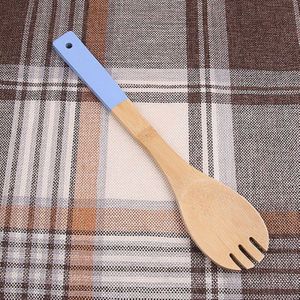 30Cm Kookgerei Bamboe Lepel Keuken Houten Gereedschap Spatel Lange Handvat Koekenpan Vis Schop Gereedschap Spatel Mengen Kit