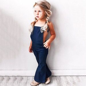 1-6 T Peuter Kids Baby Meisjes Denim Riem Bib Broek Elegnat halter Backless Romper Elegante Zomer Jumpsuit Leuke overalls