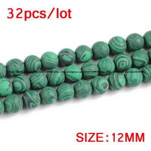 JHNBY Matte Malachiet Natuursteen Ronde Losse kralen ball Pauw steen 4/6/8/10/12MM Sieraden armband maken accessoires DIY