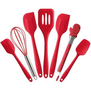 7Pcs Keukengereedschap Tool Bakken Gebruiksvoorwerp Set Siliconen Koken Spatels Kookgerei Siliconen Spatel Barbecue Borstel Bakken Tool