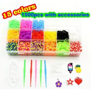 Kleurrijke Rubber Loom Bands Elastische Diy Set Doos Meisjes Weven Armband Tool Zwaaien Kit Kinderen Speelgoed Voor Kinderen Ambachtelijke