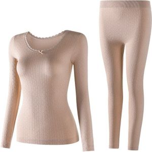 Vrouwen Winter Lange Jhons Thermisch Ondergoed Zachte Onzichtbare Kleding Tops Buttoms Set