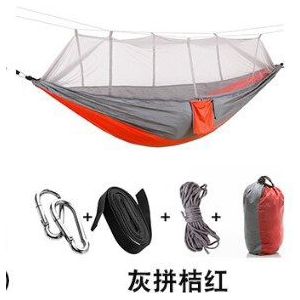 260*140Cm Camping Hangmat Outdoor Mosquito Bug Netto Draagbare Parachute Nylon Hangmat Voor Slapen Reizen Wandelen