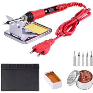 Jcd Soldeerbout 220V 110V 80W Temperatuur Verstelbare Lcd Soldeerbout Kit Tips Esd Isolatie Werken Mat soldeerstation