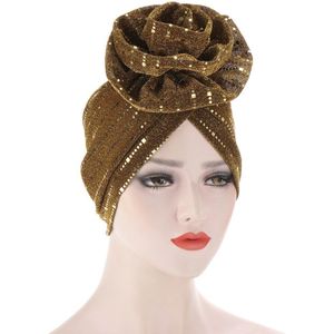 Mode 3D Bloem Pailletten Vlakte Hijab Cap Vrouwen Moslim Tulband Hoed Motorkap Islamitische Sjaal Tulband Bandana Hoed Dame Haaraccessoires