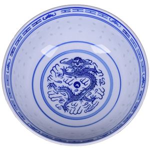 1pcs Chinese Stijl Keramische Kom Servies Blauw en Wit Porselein China Art Rijst Kommen Keuken Servies Voedsel container