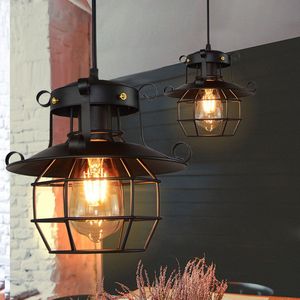 Vintage hanglamp Metalen Industriële lamp plafondlamp Kroonluchter Armaturen Kooi Edison Nordic Retro Loft Lamp Woondecoratie