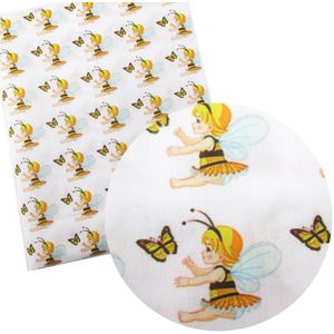 50*145Cm Bee Vlinder Print Polyester Katoen Voor Tissue Kids Home Textiel Voor Naaien Pop Trouwjurk gordijn, 1Yc9123