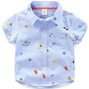 Zomer Jongens Shirt Cartoon Print Kids Shirts Katoen Zachte Korte Mouw Baby Boy Shirt Voor Kinderen Kleding 80- 130 Cm