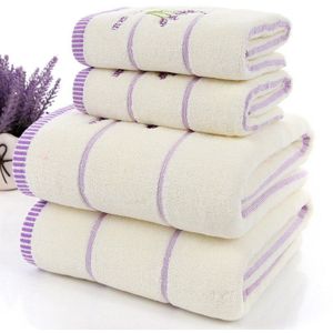 Luxe Wit Lavendel Stof Handdoek Set 1Pc Badhanddoeken Voor Volwassenen/Kinderen 2 Stuks Gezicht handdoek Voor Badkamer