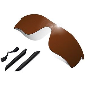 Glintbay 100% Precieze-Fit Brown Vervanging Lenzen en Zwart Rubber kit voor Oakley RadarLock Path Zonnebril
