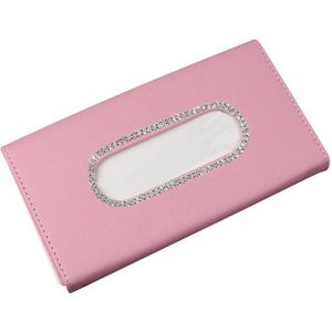 Strass Crystal Auto Tissue Box Voor Zonneklep Pu Leer Opknoping Auto Tissue Bag Holder Zonnescherm Case Diamant Auto Accessoires