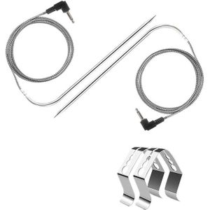 2 Pack Vervanging Hoge Temperatuur Bbq Waterdichte Vlees Probe Temperatuur Probe Voor Pellet Grills Pellet En Rokers